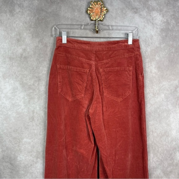 Pilcro x Anthropologie High-Rise Button-Fly Corduroy Wide-Leg Pants In Salmon 26 - Picture 5 of 8
